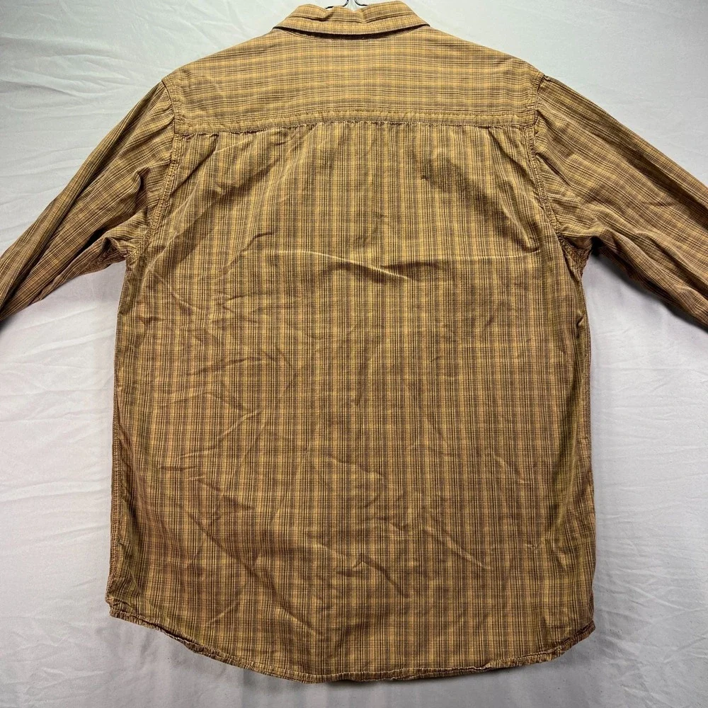 The North Face Shirt Men Large Brown Button Up Long Sleeve Pocket Utility Hiking